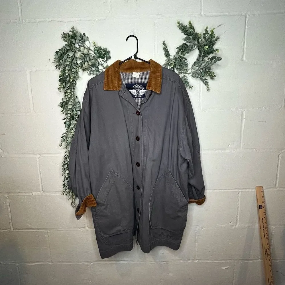 Docker's Women's Gray Jacket with Tan Collar Large - Picture 10 of 10